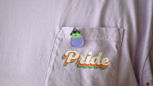 Faul the Lazy Magical Frog acrylic pin